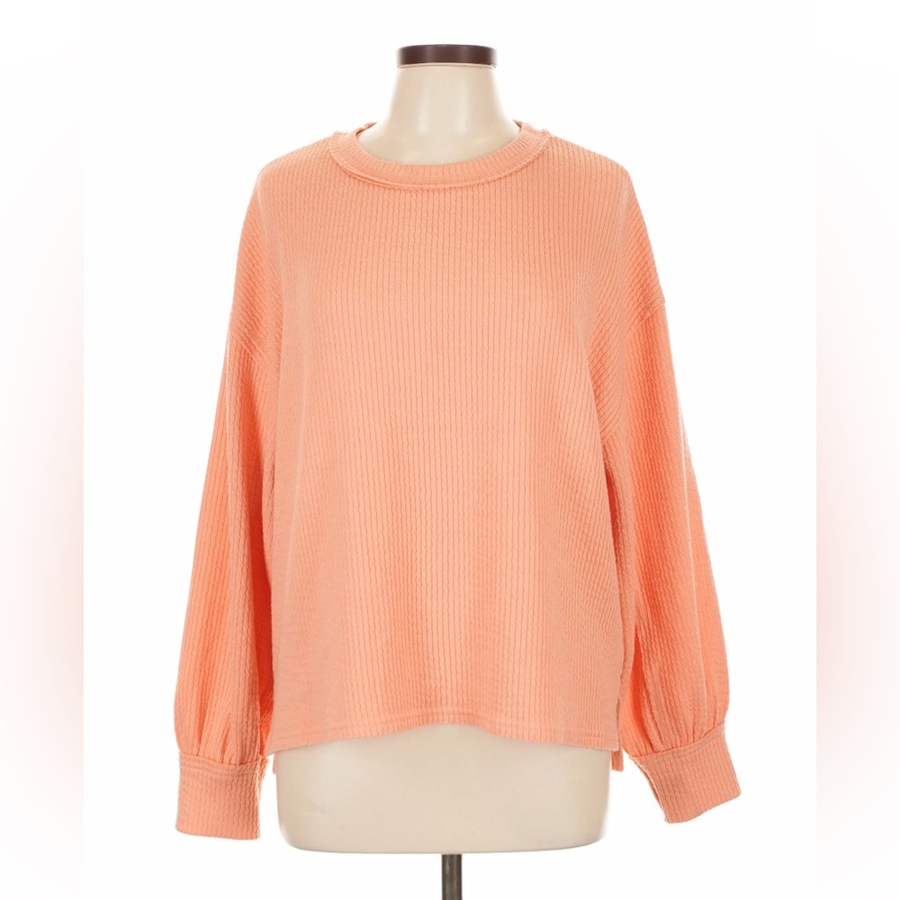 Blu Pepper Apricot Ribbed Top